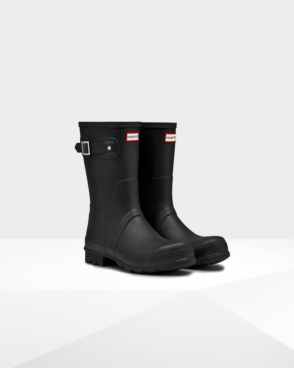 Mens Short Rain Boots - Hunter Original (34KGXIREU) - Black